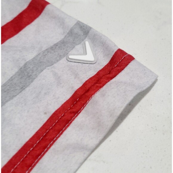CALLAWAY OPTI-DRI GOLF Polo Shirt XL Gray Red Striped Moisture Wicking NWOT - Picture 6 of 12